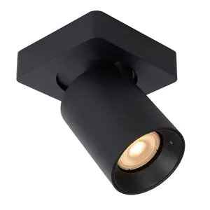 Lucide Nigel Modern Ceiling Spotlight - LED Dim to warm - GU10 - 1x5W 2200K/3000K - Black