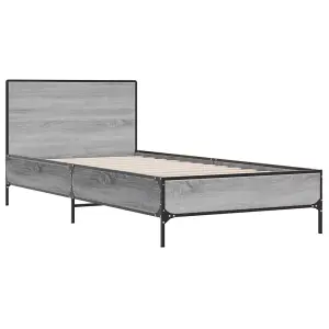 Berkfield Bed Frame without Mattress Grey Sonoma 90x200 cm