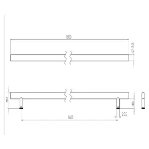 AFIT Satin Stainless Guardsman Pull Handles - Bolt Through 1800 x 32 x 1600mm