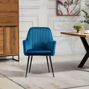 Carrara Velvet Dining Chairs - Set of 2 - Blue