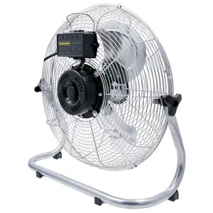 TOUGH MASTER Industrial Fan 16" Inch, Portable Floor Fan, High Velocity Drum Fan with 3 Speeds, Steel Body, Adjustable Head