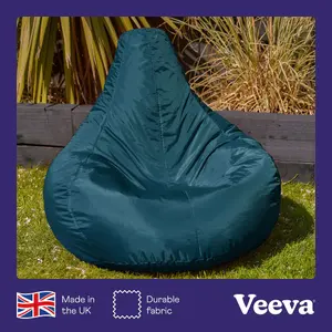 Veeva Recliner Indoor Outdoor Bean Bag Teal Green Bean Bag Chair