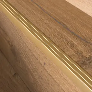 Self-adhesive anodised aluminium anti non slip stair edge nosing trim 900mm x 25mm x 20mm A36 gold