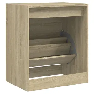 Berkfield Shoe Cabinet Sonoma Oak 60x42x69 cm Engineered Wood