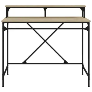 Berkfield Desk Sonoma Oak 100x50x90 cm Engineered Wood and Iron