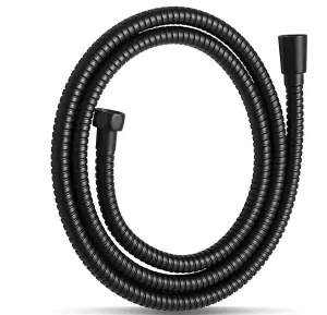 1.5 M Long Plumbing Shower Hose Flexible Stainless Steel Black Standard Pipe Flexi