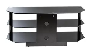 Essentials TV-Stand with 3 Shelves Black/Glass ESS1200/3-BLK