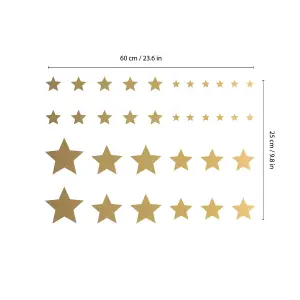 Walplus Gold Stars Mirror Art Wall Sticker Mural Art Decals Home Decoration - 136pcs