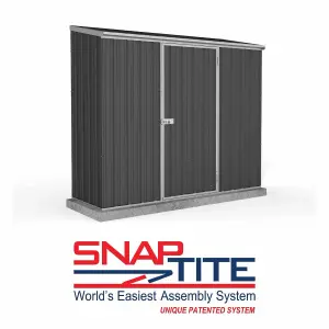 Absco Space Saver Pent Dark Grey Metal Shed 2.26m x 0.78m Garden Storage Building 7.5ft x 3ft