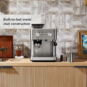 KitchenAid Semi Automatic Espresso Machine with Burr Grinder Stainless Steel