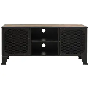 Berkfield TV Cabinet Rustic Brown 105x36x47 cm Metal and MDF