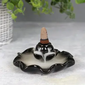 Something Different Lotus Pool Backflow Incense Burner Black (One Size)