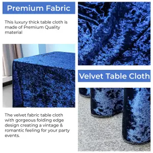 Diamond Velvet Rectangle Tablecloth, Navy Blue , 70 Inch x 144 Inch