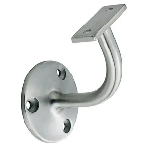 2x Handrail Bannister Bracket Wall Support 62mm Projection Satin Steel