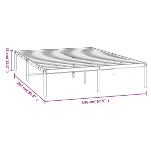 Berkfield Metal Bed Frame Black 140x200 cm