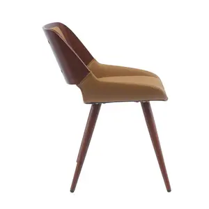 Ayrton Faux Leather Mid-Century Dining Chair Desert Sandstone