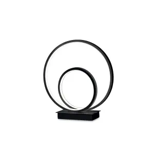 Luminosa Oz LED Decorative Swirl Integrated LED Table Lamp Black, 3000K