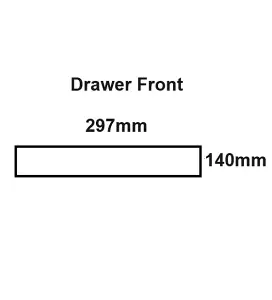 WTC White Gloss Vogue Lacquered Finish 140mm X 297mm (300mm) Slab Style Kitchen DRAWER FRONT Fascia 18mm Thickness Undrilled