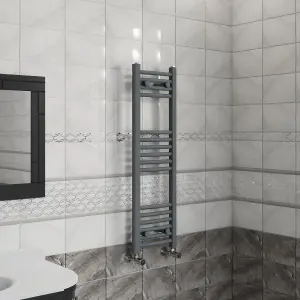 Right Radiators 1000x300 mm Curved Heated Towel Rail Radiator Bathroom Ladder Warmer Anthracite