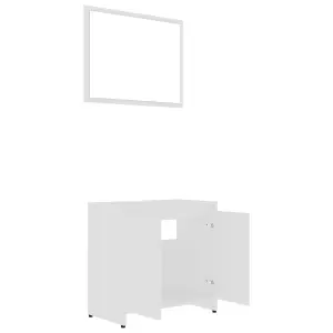 Berkfield 3 Piece Bathroom Furniture Set White Engineered Wood