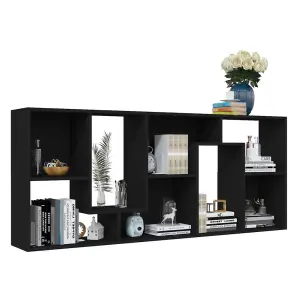 Berkfield Book Cabinet Black 67x24x161 cm Engineered Wood