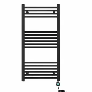 Graciela Straight Towel Rail Heated Towel Rails Black / 100cm H x 50cm W x 3cm D