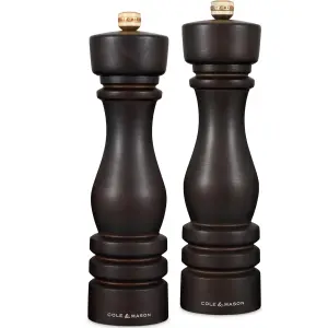 Cole & Mason London Chocolate Wood Salt & Pepper Mill Set 220mm