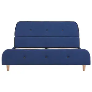 Berkfield Bed Frame Blue Fabric 135x190 cm 4FT6 Double