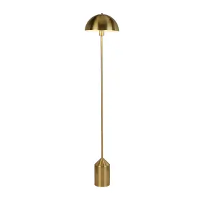 Lighting Collection Limon Satin Brass & White Floor Lamp