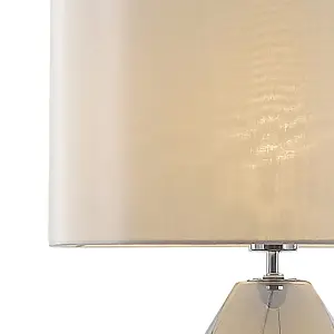 Waltham Glass Table Lamp with Ivory Shade