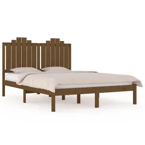 Berkfield Bed Frame Honey Brown Solid Wood Pine 120x200 cm