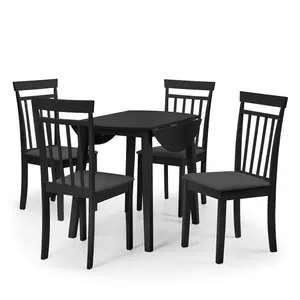 Side chair Set Exeter of Solid Wood (Set of 2) Black