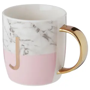 Maison by Premier Mimo Pastel Pink J Letter Monogram Mug