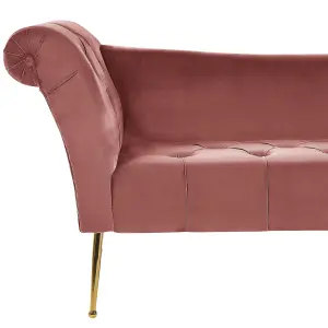 Velvet Chaise Lounge Pink NANTILLY