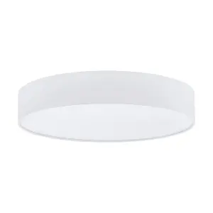 Flush Ceiling Light Colour White Shade White Fabric Plastic Bulb LED 40W