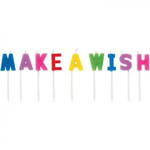 Unique Party Make A Wish Birthday Candles (Pack of 9) Rainbow (One Size)