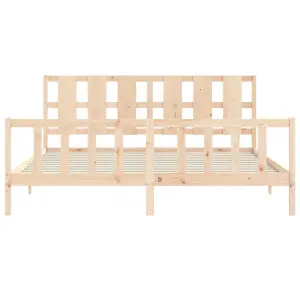 Berkfield Bed Frame with Headboard 200x200 cm Solid Wood