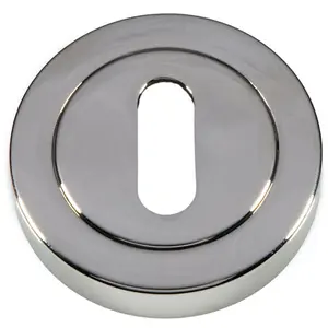 50mm Lock Profile Round Escutcheon Concealed Fix Polished Nickel Keyhole Cover