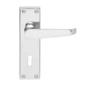 Biscayne Lock Door Handle (Set of 2) Polished Chrome