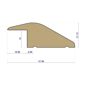 Solid Oak Ramp Threshold - Unfinished - 15mm - 2.44m Length