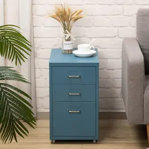 Abdulai 28cm Wide 3 -Drawer Mobile Steel File Cabinet Blue