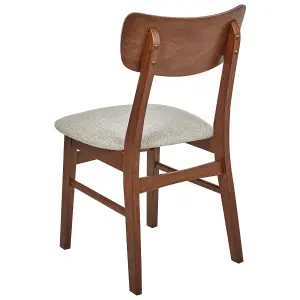 Set of 2 Dining Chairs ANOKA Rubberwood Taupe