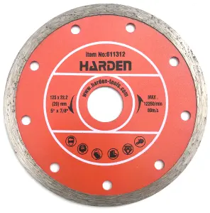 HARDEN 611312, angle grinder diamond tile cutting disc 125 mm x 22.2 bore