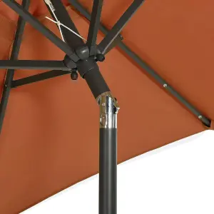 Berkfield Parasol with LED Lights Terracotta 200x211 cm Aluminium