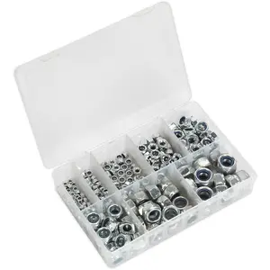 Comprehensive 255 Piece Nylon Locknut Set - M4 to M16 in Partitioned Storage Box