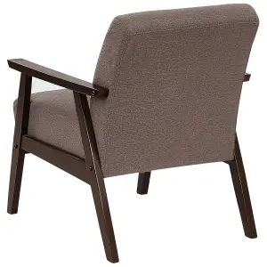 Beliani Retro Fabric Armchair Brown ASNES