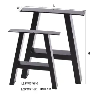 Industrial Furniture Legs Black Ladder Iron Table Legs,2PCS L35 x W7 x H40cm