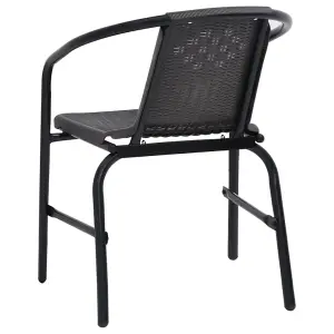 Berkfield Garden Chairs 4 pcs Plastic Rattan and Steel 110 kg