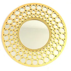 63cm Gold Round Designer Wall Mirror Decoration Art Piece