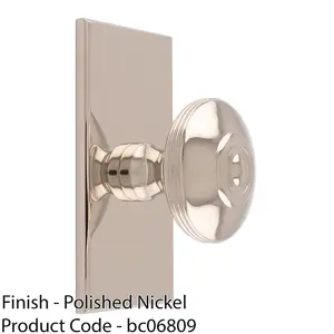 38mm Round Cabinet Door Knob & 76x40mm Matching Backplate Polished Nickel Handle